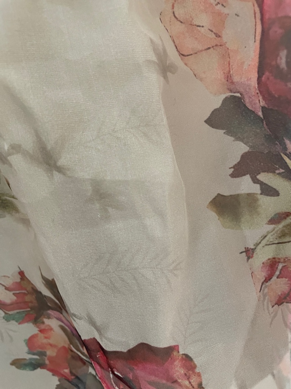 Floral Sheer floral dress in Cream baby doll coquette XL 19x35 - Picture 5 of 9